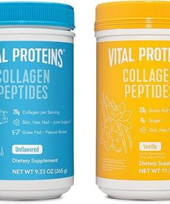 Vital Proteins Collagen Peptides Powder Unflavored 9.33 OZ+11.5 oz Vanilla