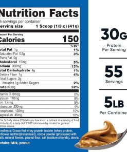 Nutricost Grass-Fed Whey Protein Isolate (Chocolate Peanut Butter- 5LBS) – Non-GMO 2