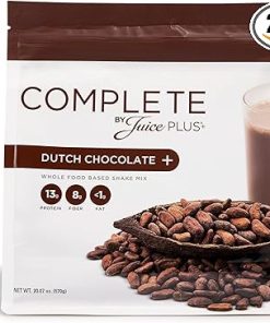 Complete by JuicePlus+ Dutch Chocolate Shakes – Plant-Based Nutrition – Whole Food Based Shake Powder with Protein- Fiber & Prebiotics – 30 Servings (2 Pouches
