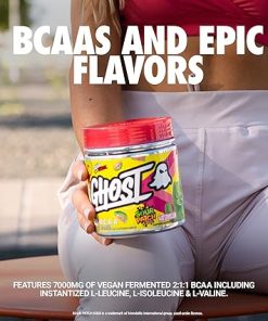 GHOST BCAA Powder Amino Acids Supplement- Sour Patch Kids Watermelon – 30 Servings – Sugar-Free Intra 2