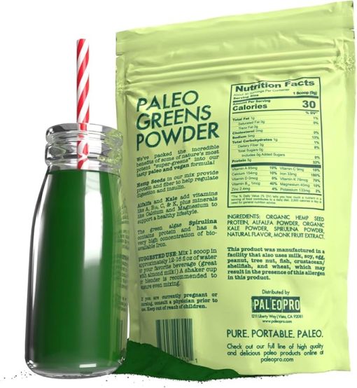 PaleoPro Paleo Greens Powder- Plant-Based Vegan Protein Powder - Image 2