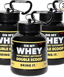 Protein Powder Container to Go – Travel Water Bottle Funnel for Mixes- Portable Pre Workout Supplement Containers & Dispenser Funnels