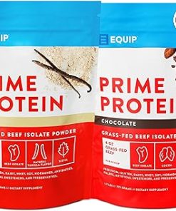 Equip Foods Chocolate Prime Protein Powder – Vanilla & Chocolate – Grass-Fed Isolate Beef Protein Powder – Paleo and Gluten Free Protein Powder – Helps Build and Repair Tissue- Gluten Free