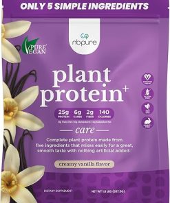 nbpure Vegan Pea Protein Powder- Vanilla – Lean Muscle + Hunger & Bloating Support for Women