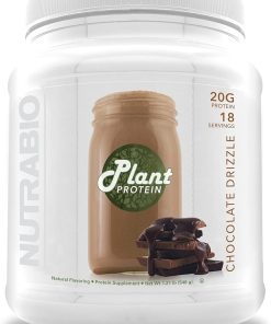 NutraBio Plant Protein Powder– Vegan Protein Powder – 20G of Protein per Scoop –Organic- Lactose Free and Dairy Free- Chocolate Drizzle 18 Servings