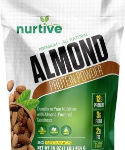 Almond Protein Powder – Rich in Antioxidants & Plant-Based – Nutritional Boost for Smoothies & Baking – Gluten Free- Non-GMO & Free from Artificial Additives – 20 Servings (16 oz / 454 g)
