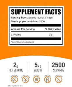 BulkSupplements.com L-Proline Powder – Proline Supplements- Amino Acid Powder – Unflavored & Gluten Free 2