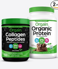 Orgain Organic Vegan Protein Powder (2.03lb) and Orgain Hydrolyzed Collagen Powder (1lb)