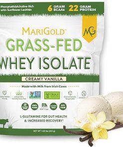 MariGold Grass-fed Whey Protein Isolate Powder – Creamy Vanilla Flavor – 1 Lb Bag | 100% Pure- Cold-Processed