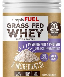 100% Grass Fed Whey Protein Powder – Only 2 Ingredients- Unflavored
