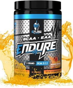 eFlow Nutrition Endure BCAA Plus EAA – Essential Amino Acids Electrolyte Powder Intra Workout – Improve Energy- Recovery and Performance – Mango Madness (30 Servings)