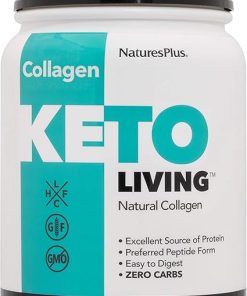 Natures Plus KetoLiving Natural Collagen- Unflavored – 1.36 lb Tub – Ketogenic Protein Powder – Supports Immune & Gut Health