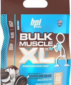 BPI Sports Bulk Muscle XL – Advanced Mass Weight Gainer for Serious Muscle Building & Recovery- 25g Protein & 497 Calories Per Serving – Chocolate