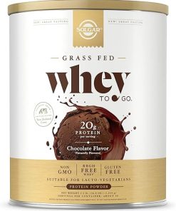 SOLGAR Grass Fed Whey to Go- Chocolate – 2.3 lb – Grass-Fed Whey Protein Powder – rBGH Free