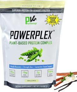 PhysiVantage POWERPLEX Vegan Protein Powder- Collagen Alternative – Organic Plant-Based Pea & Rice Protein