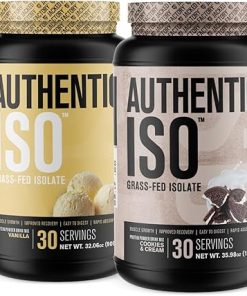 Jacked Factory Authentic ISO Grass Fed Whey Protein Isolate Powder – Low Carb- Non-GMO Muscle Building Protein w/No Fillers (Vanilla
