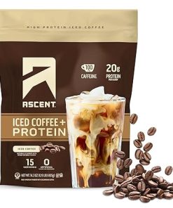 Ascent Iced Coffee Protein Powder – High Protein Coffee Powder- 20 g Protein & 100 mg Caffeine from Premium Colombian Coffee