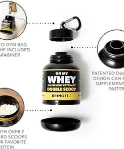 Protein Powder Container to Go – Travel Water Bottle Funnel for Mixes- Portable Pre Workout Supplement Containers & Dispenser Funnels 2