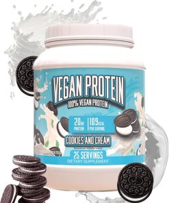 Huge Supplements Vegan Protein Powder – Cookies & Cream – Superior Plant-Based Protein Powder- 20g Protein Per Serving