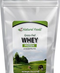 Z Natural Foods Grass-Fed Whey Protein Concentrate – Clean Whey Protein Powder from New Zealand – Cold Processed Pure Whey Protein with Essential Amino Acids for Nutrition & Fitness- Unflavored