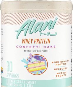Alani Nu Whey Protein Powder Confetti Cake | 23g Protein with Low Sugar & Digestive Enzymes | Meal Replacement Powder | Low Fat Low Carb Whey Isolate Protein Blend | 30 Servings