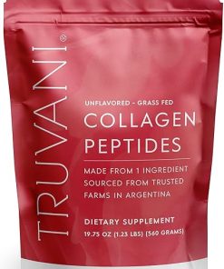 Truvani Hydrolyzed Collagen Peptides | Unflavored | 28 Servings | 20g Grass-Fed Collagen Protein Powder | Promotes Hair- Skin