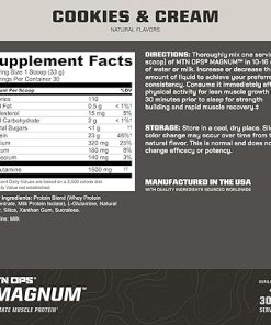 MTN OPS Magnum Cookies & Cream Protein Powder | 23g of Whey Isolate Protein & Milk Protein with BCAAs | Zero Sugar & Gluten Free | Cookies & Cream- 30 Servings 2