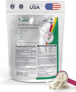 Regen Hydrolyzed Collagen Peptides Powder – 16 oz | Grass-Fed Bovine Collagen Type 1 and 3 Promotes Joint Hair- Nails