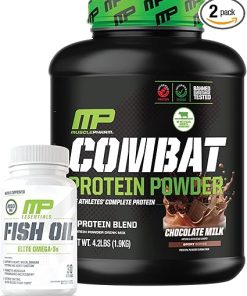 Muscle Pharm Combat 4lb Chocolate Protein & MusclePharm Fish Oil