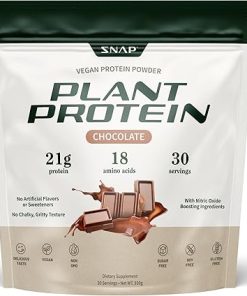 Snap Supplements Organic Plant Based Vegan Protein Powder Nitric Oxide Boosting Protein Powder- BCAA Amino Acid for Muscle Growth