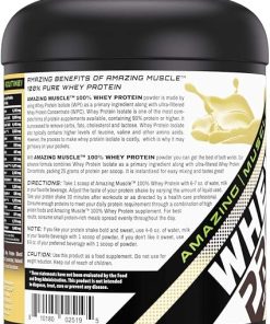 Amazing Muscle Whey Protein Isolate & Concentrate Powder | Vanilla Flavor | 25 G Protein per Serving | 70 Servings | Non-GMO | Gluten 2