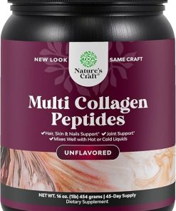 Multi Collagen Protein Powder for Women and Men – Keto Hydrolyzed Collagen Peptides 45 Servings Hair Skin and Nails Vitamins