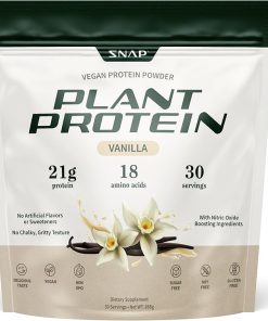 Snap Supplements Organic Plant Based Vegan Protein Powder Nitric Oxide Boosting Protein Powder- Vanilla Bean