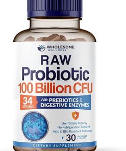 Wholesome Wellness Organic Probiotics 100 Billion CFU- Dr Formulated for Women and Men + Multi Collagen Protein Powder Hydrolyzed (Type I II III V X) Bundle 2