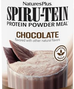 Natures Plus SPIRU-TEIN- Chocolate – 1.05 lb – Plant-Based Protein Shake – Non-GMO