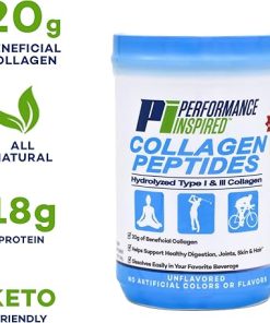 PERFORMANCE INSPIRED Nutrition Hydrolyzed Collagen Peptides Powder – 18g Protein – Type I & III Collagen – Joint- Skin 2