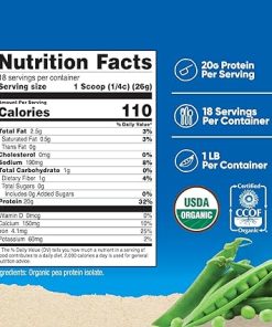 Nutricost Organic Pea Protein Powder (1 LB) Unflavored – Certified USDA Organic- Protein from Plants 2