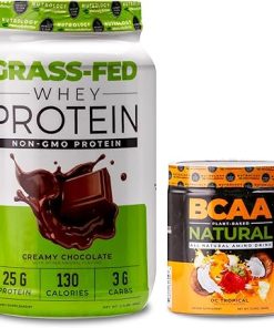 Nutrology Grass Fed Whey Protein Powder- Creamy Chocolate Flavor (28 Servings) BCAA Natural