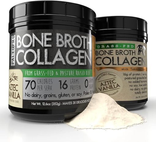 PaleoPro Bone Broth Collagen w/Turmeric Root (Aztec Vanilla) Grass-Fed & Pastured Beef Collagen | Gluten Free- Dairy Free - Image 2