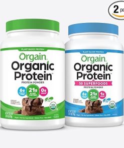 Orgain Organic Protein + Superfoods Powder and Orgain Organic Vegan Protein Powder Bundle (2.02 Lb + 2.03 Lb)
