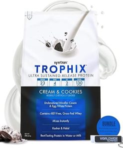 Syntrax Bundle: Trophix Undenatured Casein Protein Cream & Cookies – Instant Mix Whey Protein & Egg White Protein Powder
