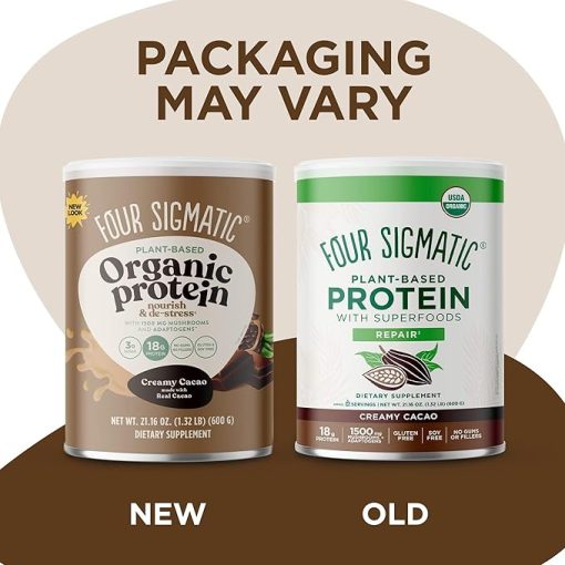 Four Sigmatic Organic Plant-Based Protein Powder Creamy Cacao Protein with Lion’s Mane- Chaga - Image 2