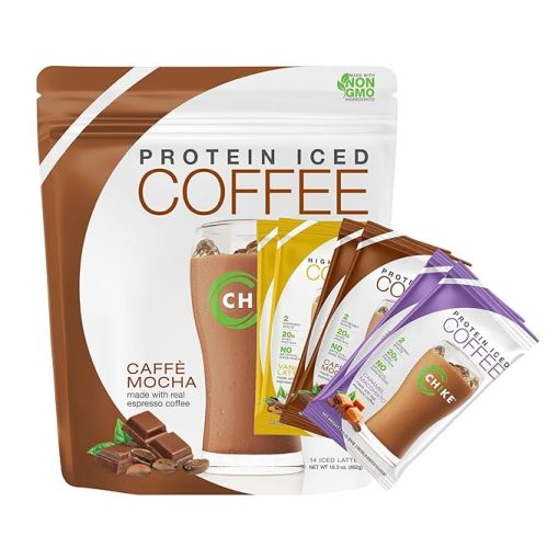 Chike Natural Protein Iced Coffee Bundle Sampler Pack and Caffe Mocha- 20 G Protein