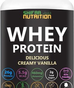 Delicious Creamy Vanilla Halal Whey Protein Powder 2Lbs | 26g Protein- 5500mg BCAAs