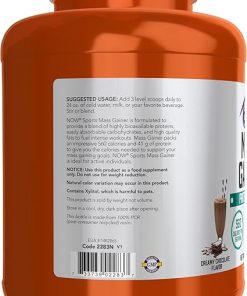 NOW Foods Sports Mass Gainer Protein Powder- Creamy Chocolate Flavor 2