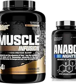 Nutrex Research Whey Protein Powder- Chocolate Anabol PM Nighttime Muscle Builder & Sleep Aid