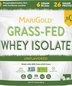 MariGold Grassfed Whey Isolate Protein Powder – Unflavored 2LB – Muscle Building & Recovery – 100% Pure- Cold Processed
