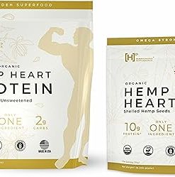 Plant Protein Plus Omega Powerhouse Bundle with Organic Hemp Heart Protein 2lb and Organic Hemp Heart Seeds Bundle