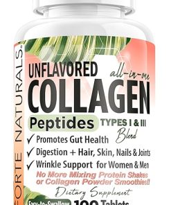 Collagen Peptide Pills 100 Tablets Protein Supplements NO More Mixing Powder Shakes Easy to Swallow Collagen Peptides Powder Pills Protein Capsules Keto