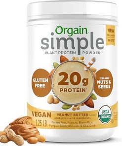 Orgain Organic Simple Vegan Protein Powder- Peanut Butter – 20g Plant Based Protein